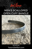 Men's Scalloped Open Cuff Bracelet