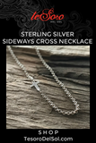 Sterling Silver Sideways Cross Necklace