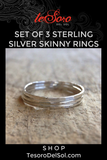 Set of 3 Sterling Silver Skinny Rings