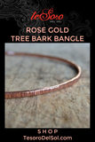 Rose Gold Tree Bark<br>Bangle Bracelet
