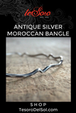 Antique Silver Moroccan<br>Bangle Bracelet