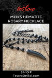 Men's Hematite Rosary Necklace