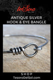 Antique Silver Hook and Eye<br>Bangle Bracelet