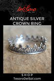 Antique Silver Crown Ring