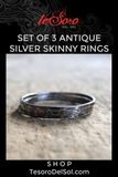 Set of 3 Antique Silver Rings