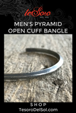 Men's Pyramid Open Cuff Bracelet