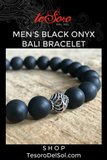Men's Black Onyx Stone Bracelet - 8mm