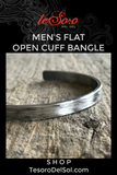 Men's Flat Open Cuff<br>Bangle Bracelet
