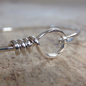 Sterling Silver Hook and Eye<br>Bangle Bracelet