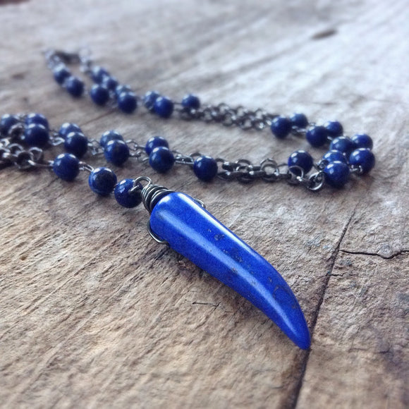 Men's Lapis Lazuli Rosary Necklace
