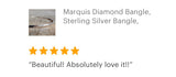 Sterling Silver Marquis Diamond Bangle - TesoroDelSol