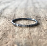 Oxidized Sterling Silver Tree Bark Ring