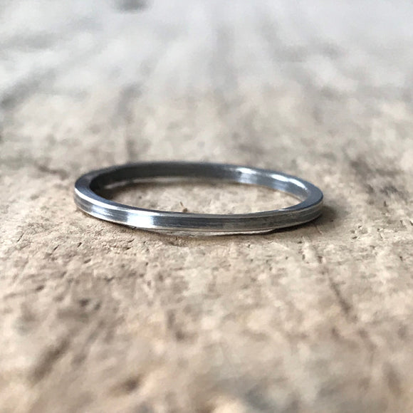 Oxidized Silver Square Ring