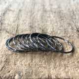 Set of 10 Oxidized Silver Rings