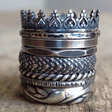 Oxidized Silver Scalloped Ring