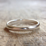 Antique Silver Half Round Ring
