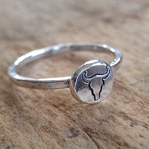 Sterling Silver Texas Longhorns Ring
