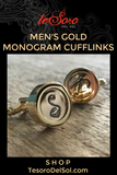 Men's Personalized Gold Initial Cufflinks