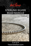 Beaded Sterling Silver<br>Bangle Bracelet