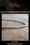 Gold Hammered<br>Bangle Bracelet