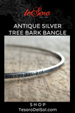 Antique Silver Tree Bark<br>Bangle Bracelet