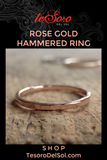 Rose Gold Hammered Ring Band