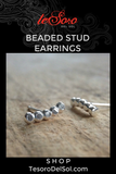 Sterling Silver Beaded Stud Earrings