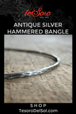 Antique Silver Hammered<br>Bangle Bracelet