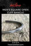 Men's Square Open Cuff Bracelet