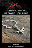 Sterling Silver Airplane Necklace