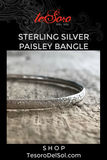 Sterling Silver Paisley<br>Bangle Bracelet