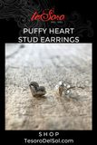 Puffy Heart Stud Earrings