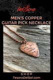 Men's Copper Guitar Pick Necklace
