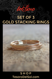 Set of 3 Gold Stacking Rings