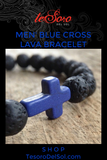 Men's Blue Cross Bracelet
