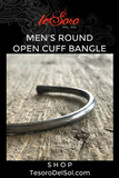 Men's Round Open Cuff Bracelet