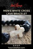 Men's White Cross Bracelet