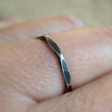 Antique Sterling Silver Hammered Marquis Ring