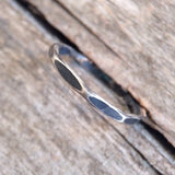Antique Sterling Silver Hammered Marquis Ring