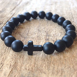 Men's Black Cross Bracelet - TesoroDelSol