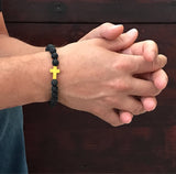 Men's Yellow Cross Bracelet