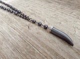 Men's Hematite Rosary Necklace