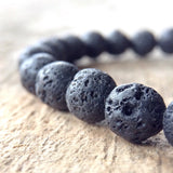 Men's Black Lava Cross Bracelet