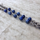 Men's Lapis Lazuli Rosary Necklace