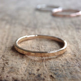Close up of 14K Yellow Gold Skinny Ring