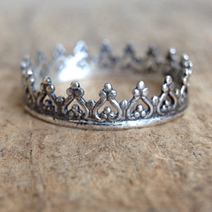Antique Silver Crown Ring