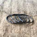 Set of 5 Antique Silver Stackable Skinny Rings