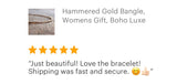 Gold Hammered<br>Bangle Bracelet