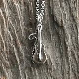 Sterling Silver Spanish Guitar Necklace