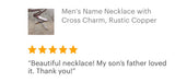 Men's Cross Charm Name Necklace
